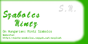 szabolcs mintz business card